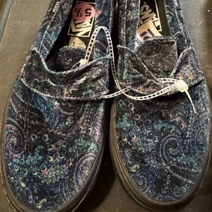 Vans Blue Paisley Flats